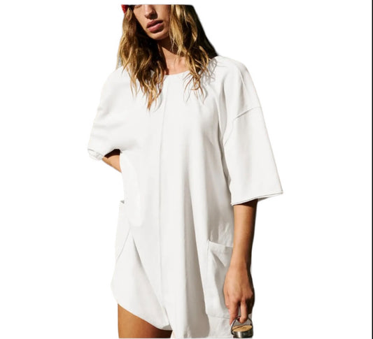 White T-Shirt Romper