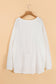 White Solid Color Patchwork Drop Shoulder Baggy Sweatshirt