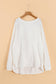 White Solid Color Patchwork Drop Shoulder Baggy Sweatshirt